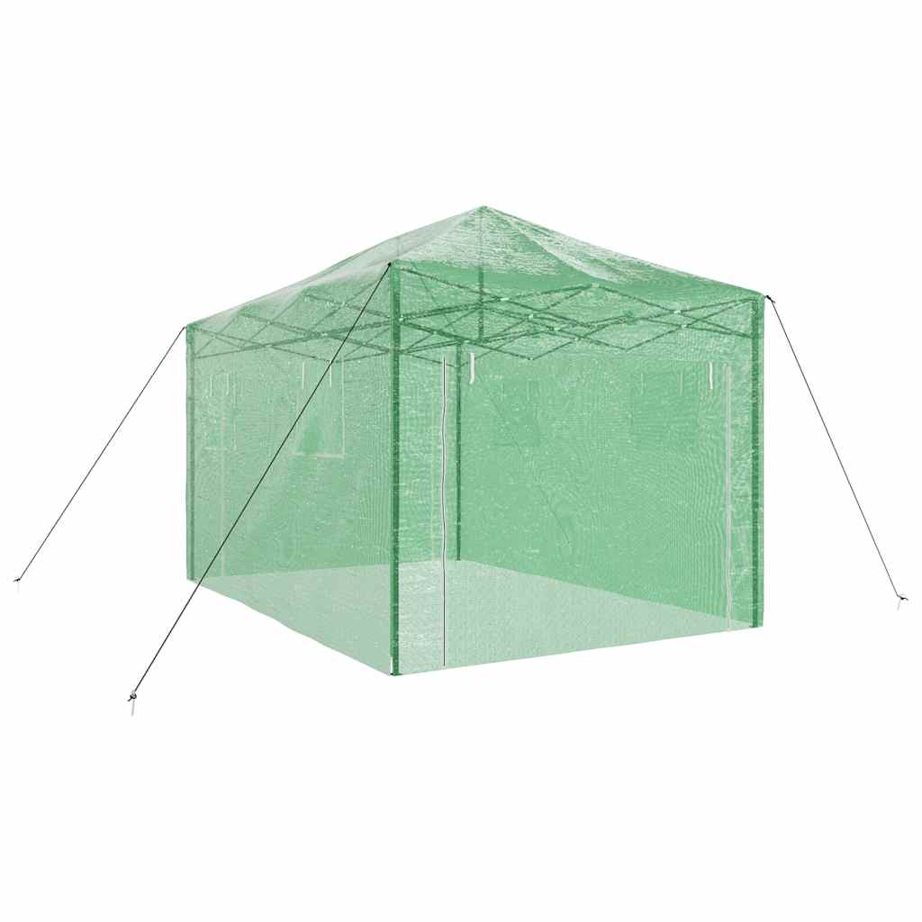 Drivhus med op-poppende ramme Grøn 290 x 430 x 315 cm Jern