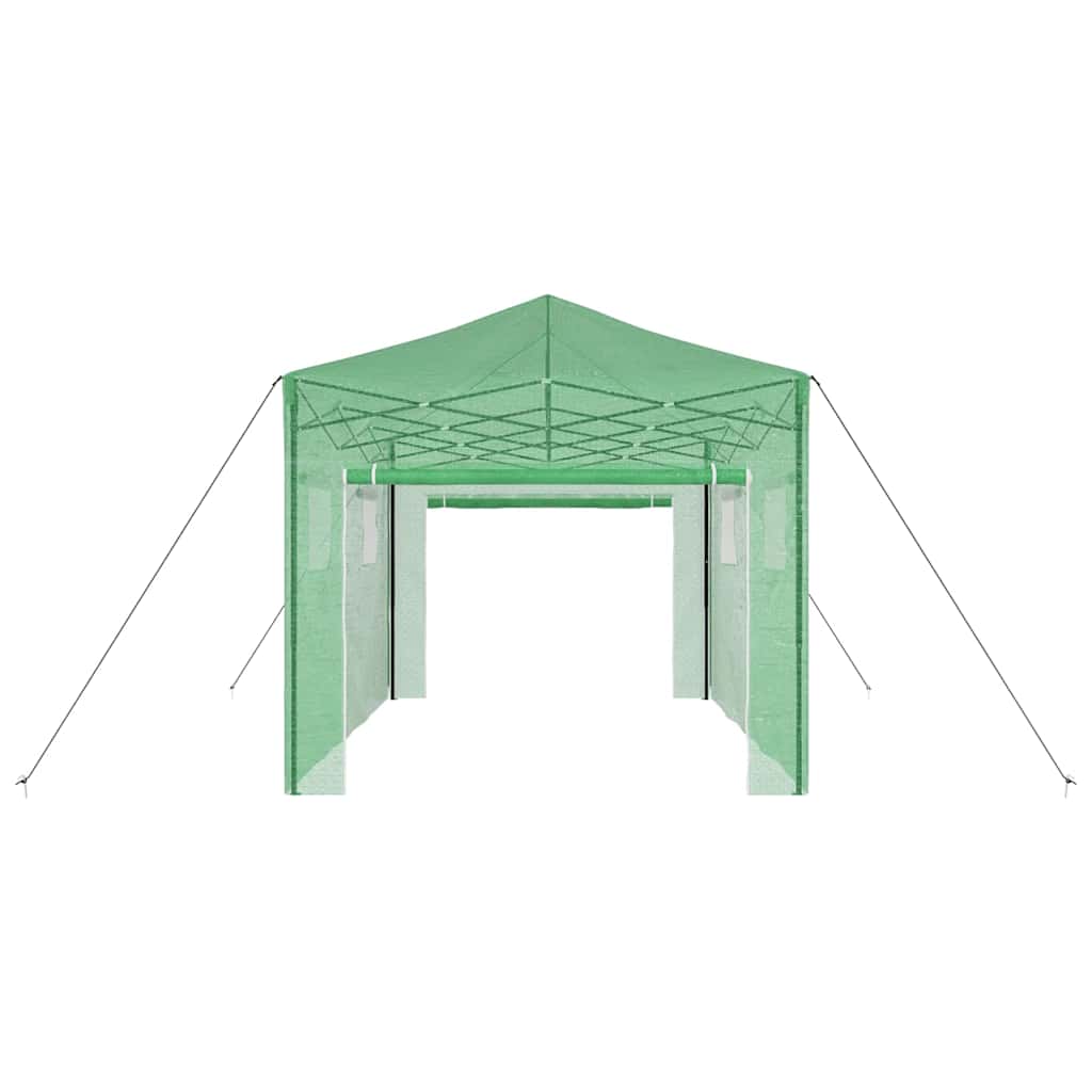 Drivhus med op-poppende ramme Grøn 290 x 430 x 315 cm Jern