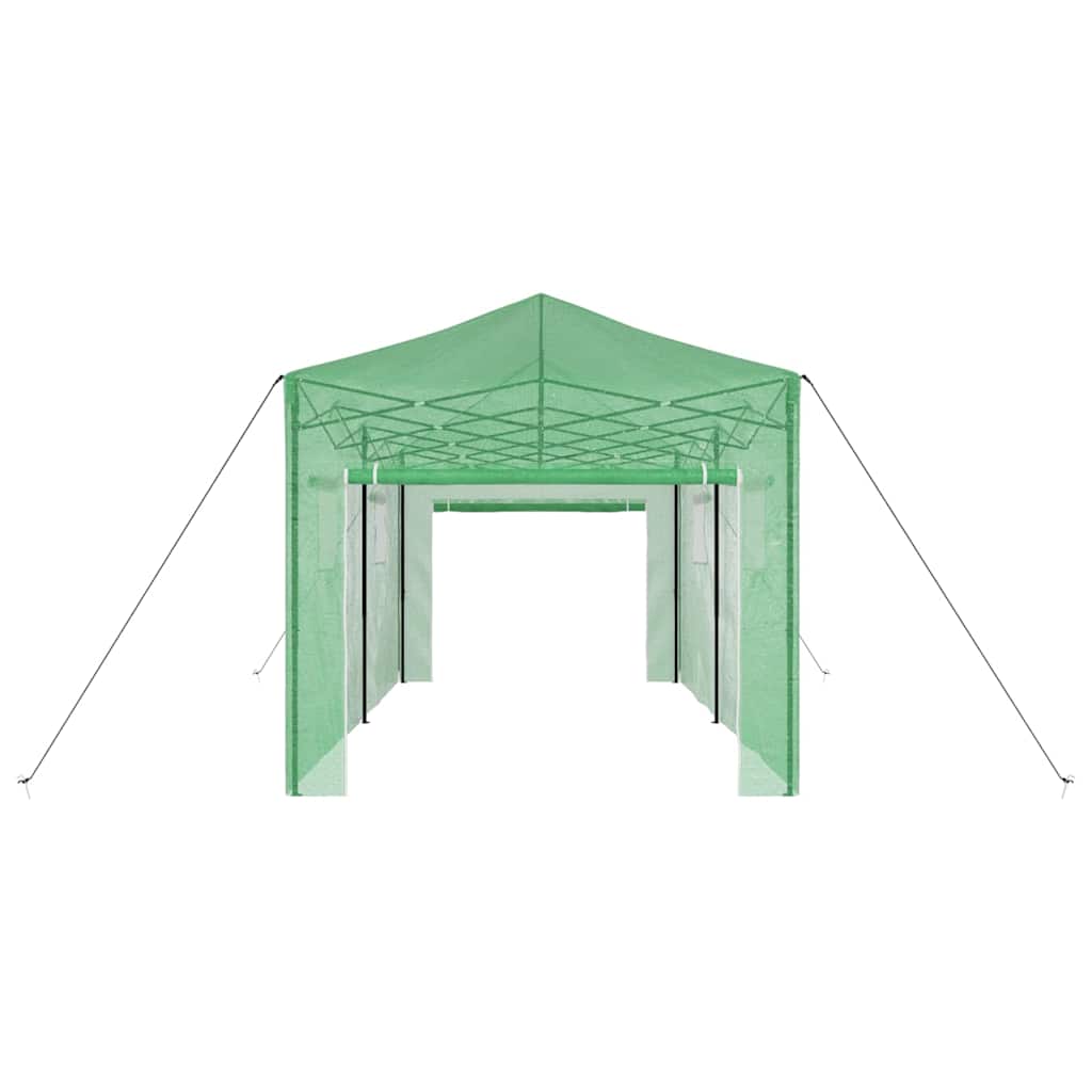 Drivhus med op-poppende ramme Grøn 290 x 580 x 315 cm Jern