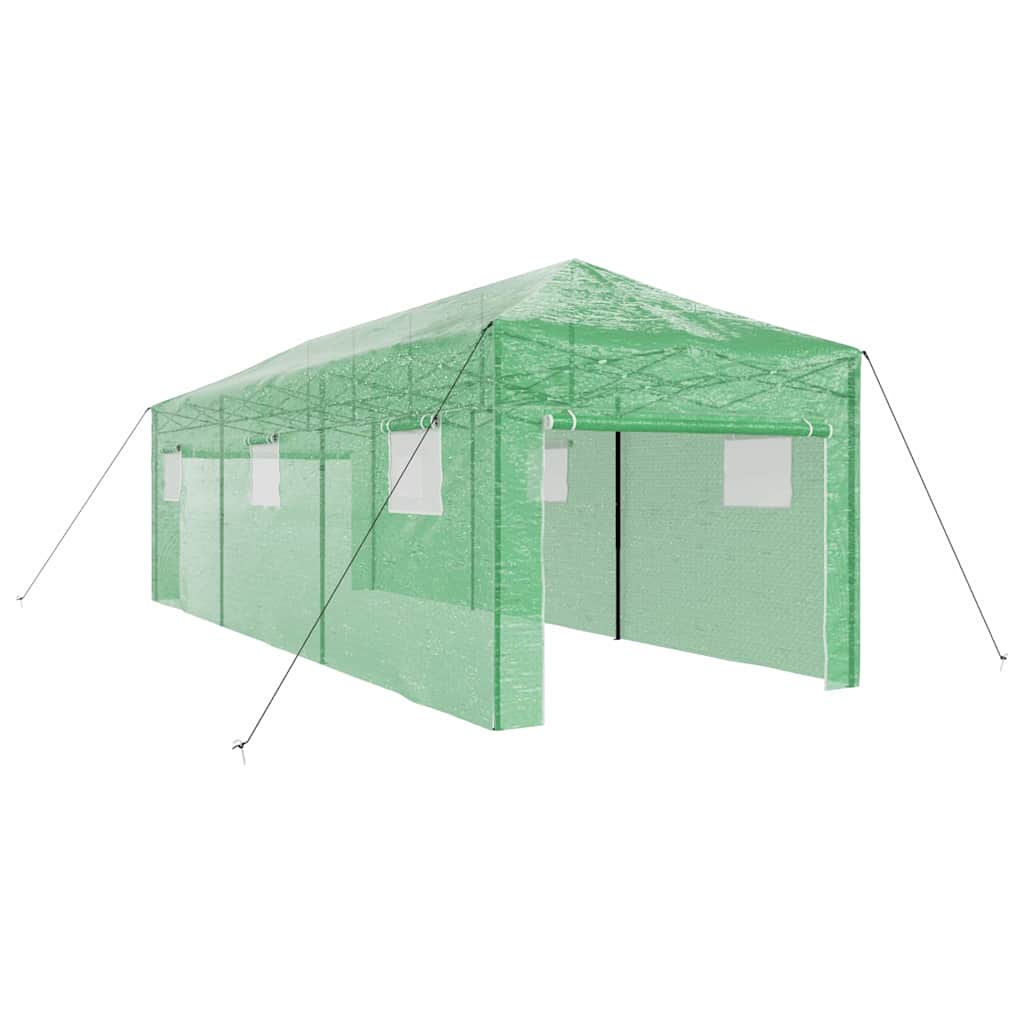 Drivhus med op-poppende ramme Grøn 290 x 870 x 315 cm Jern