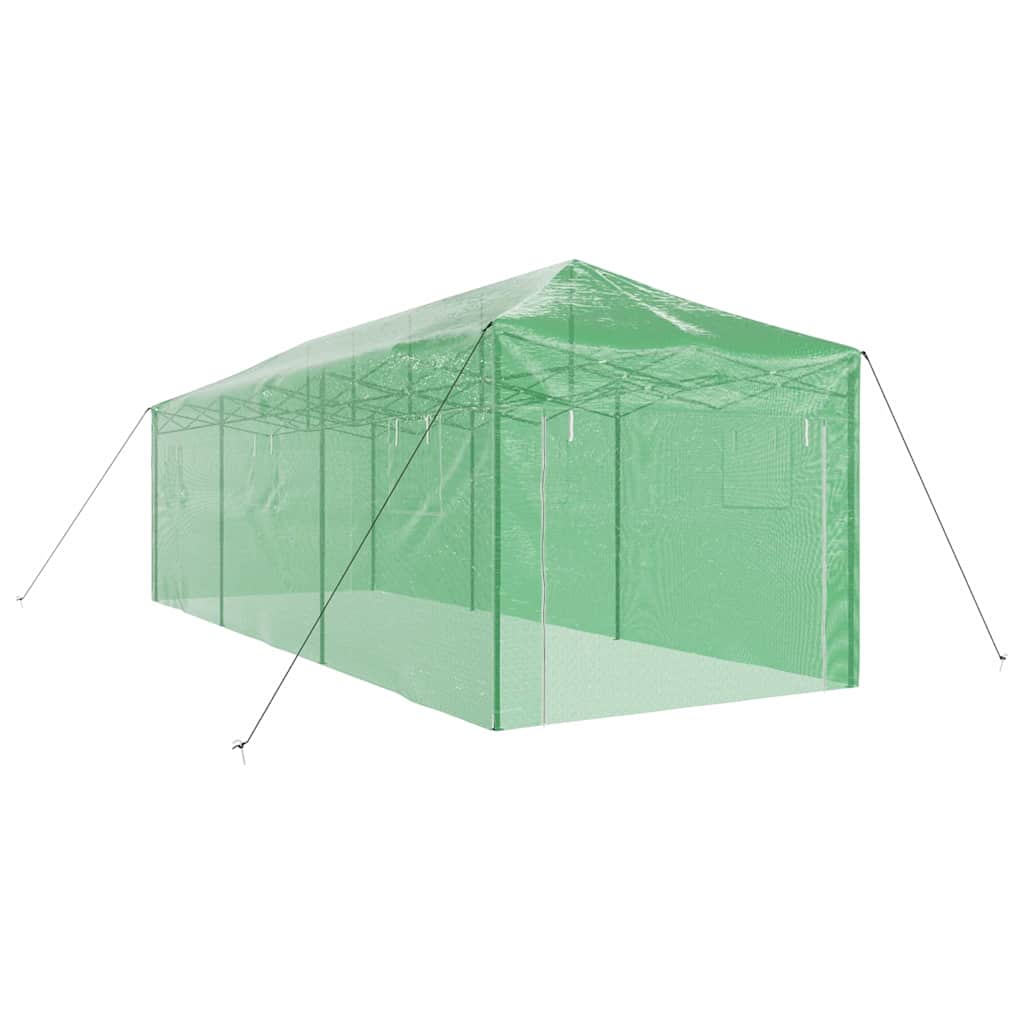 Drivhus med op-poppende ramme Grøn 290 x 870 x 315 cm Jern