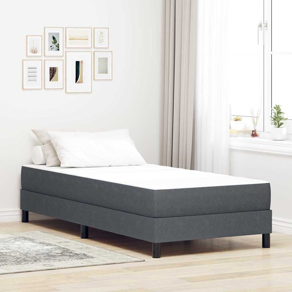 Sengemadras med madras Grå 90 x 190 cm Stof