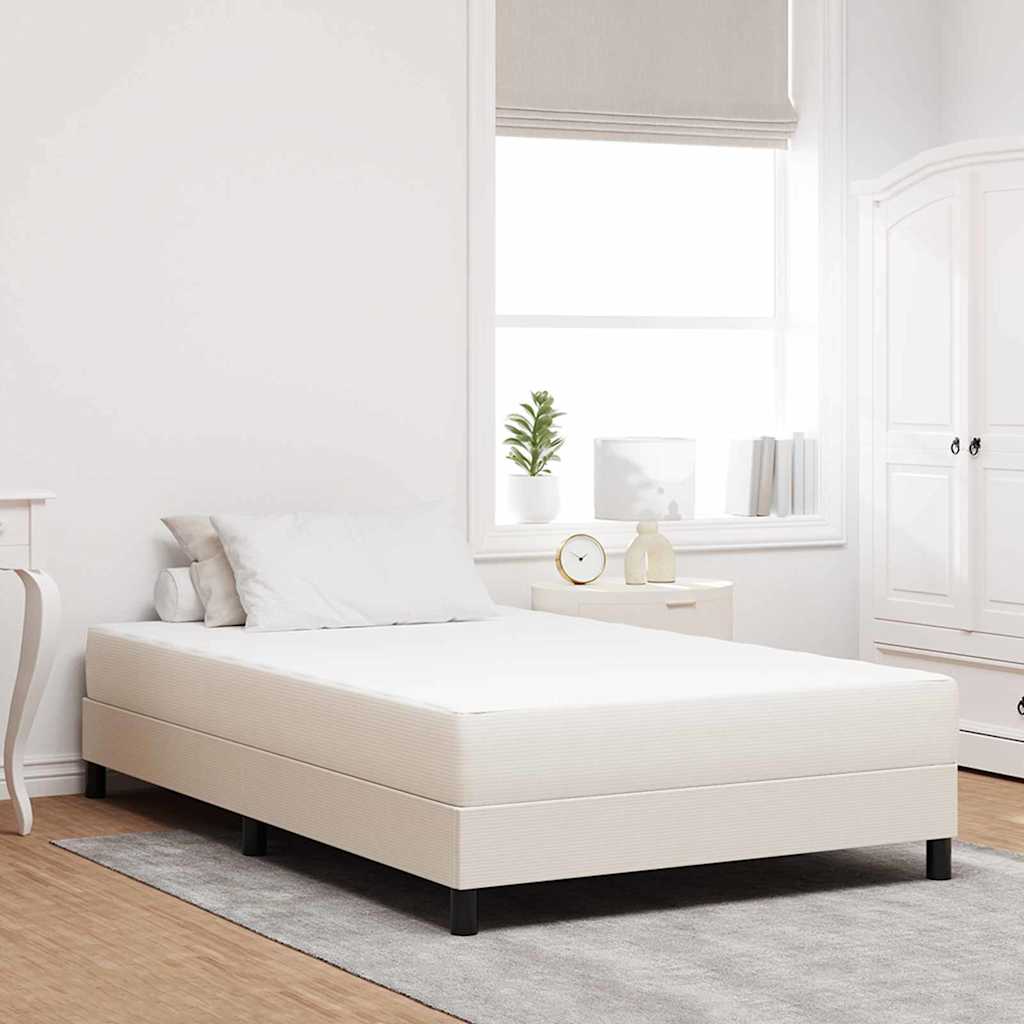 Sengemadras med madras Creme 120 x 190 cm Stof
