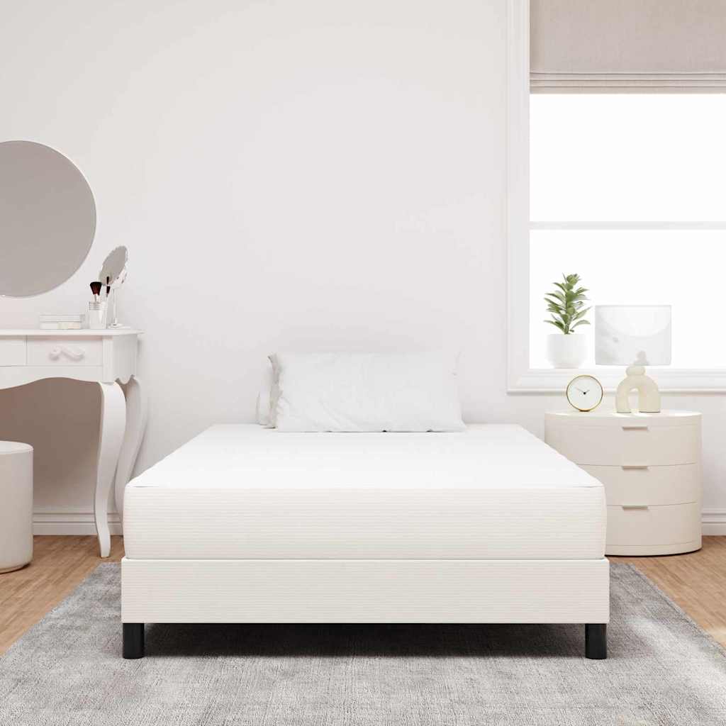 Sengemadras med madras Creme 120 x 190 cm Stof