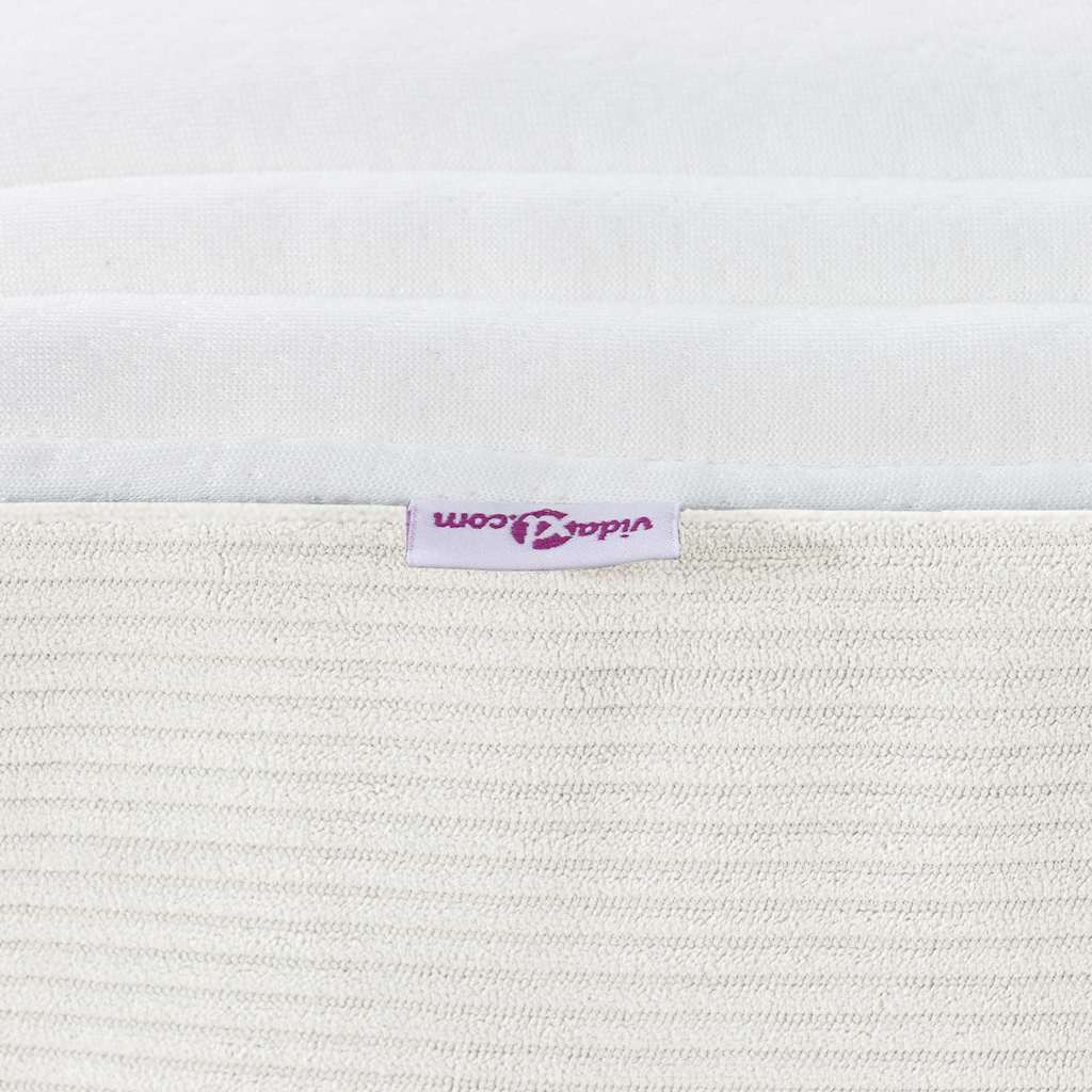 Sengemadras med madras Creme 140 x 190 cm Stof