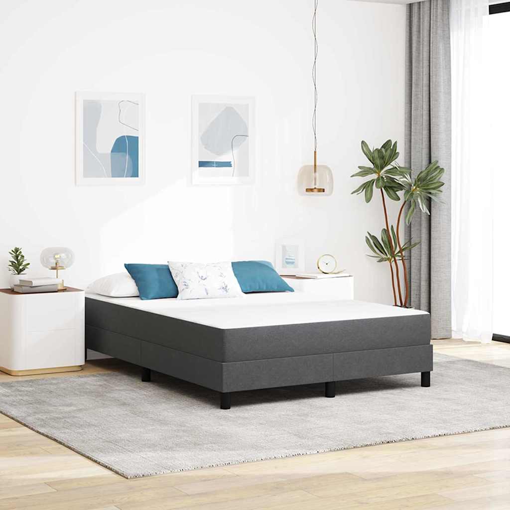 Sengemadras med madras Grå 140 x 200 cm Stof