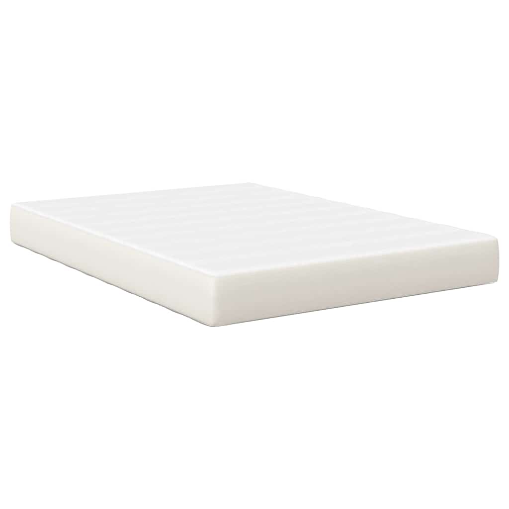 Sengemadras med madras Creme 140 x 200 cm Stof