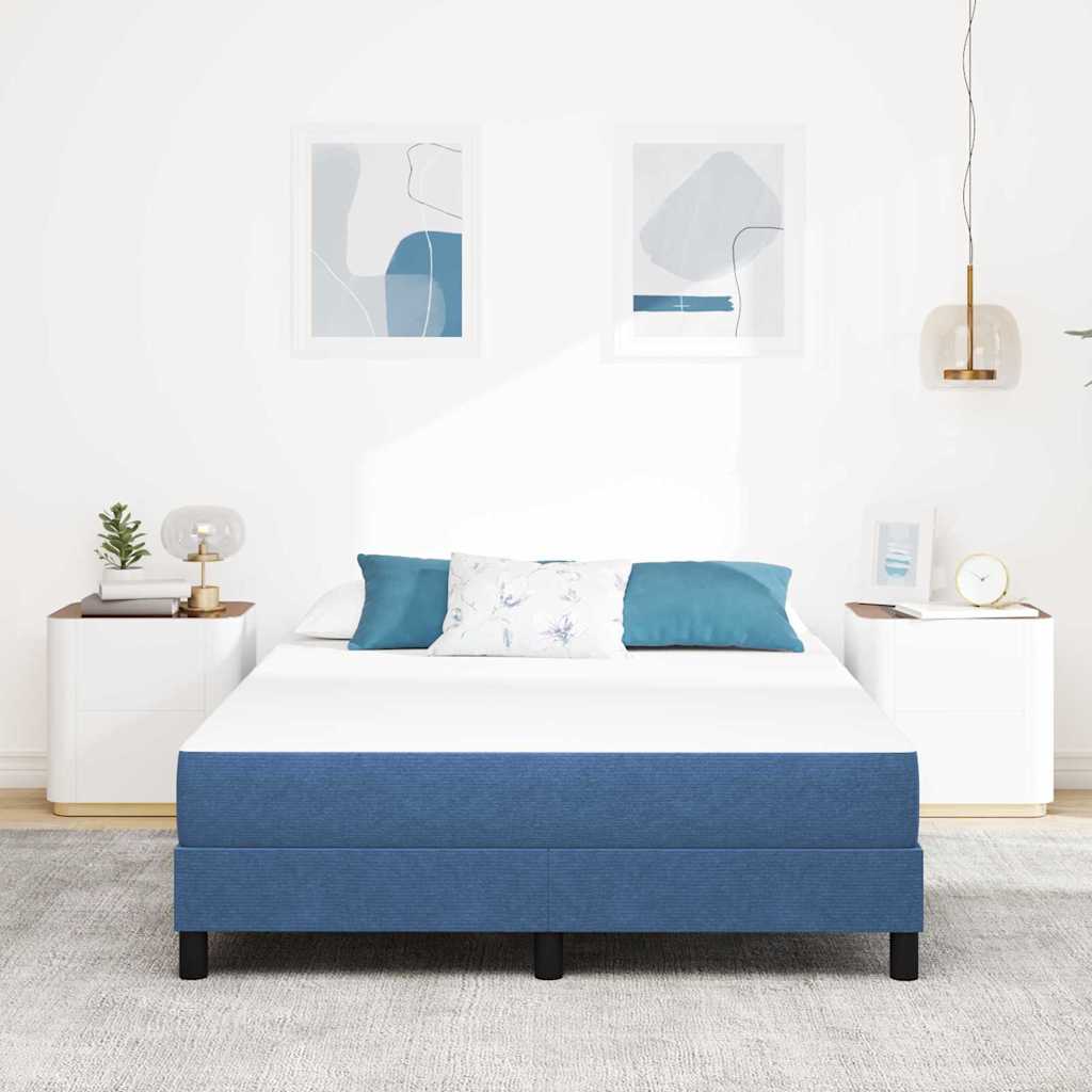Sengemadras med madras Blå 140 x 200 cm Stof