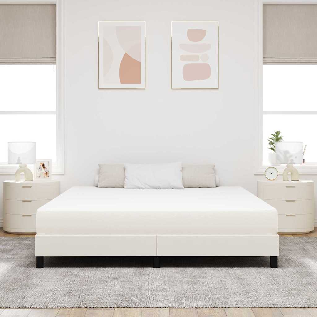 Sengemadras med madras Creme 180 x 200 cm Stof