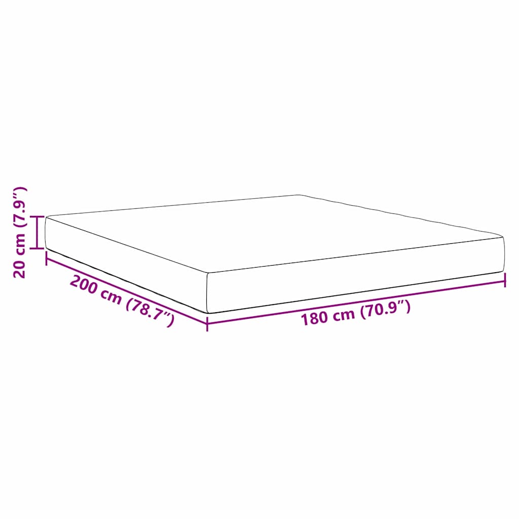 Sengemadras med madras Creme 180 x 200 cm Stof