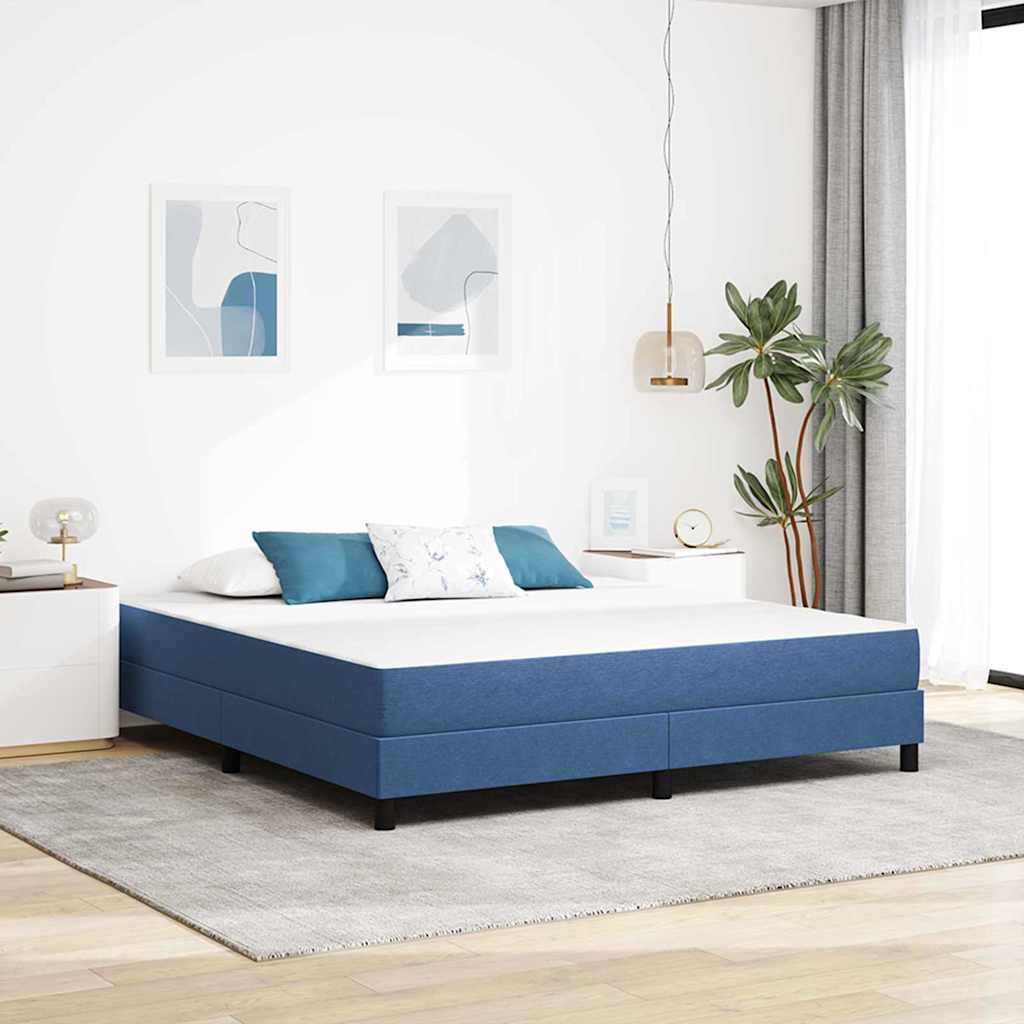 Sengemadras med madras Blå 180 x 200 cm Stof