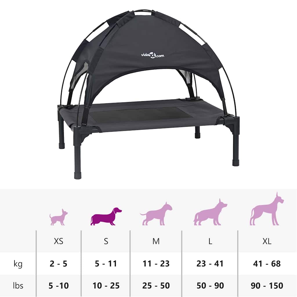 Hundeseng Sort 62 x 48 x 61 cm Stål