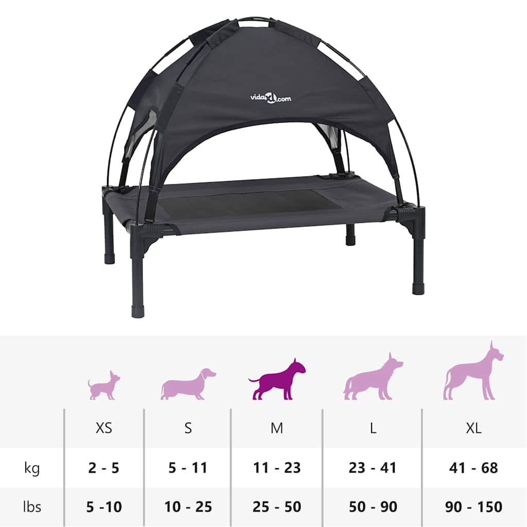 Hundeseng Sort 76 x 62 x 70,5 cm Stål
