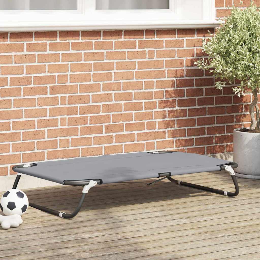 Hundeseng 90 x 55 x 18 cm Stål Lysegrå