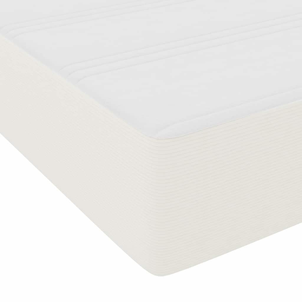 Box spring seng Creme og hvid 100 x 200 cm Velourstof