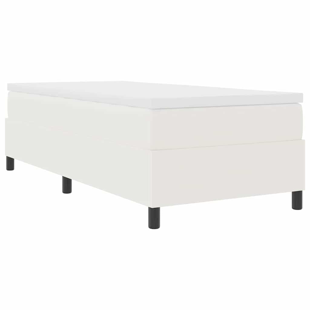 Box spring seng Creme og hvid 100 x 200 cm Velourstof