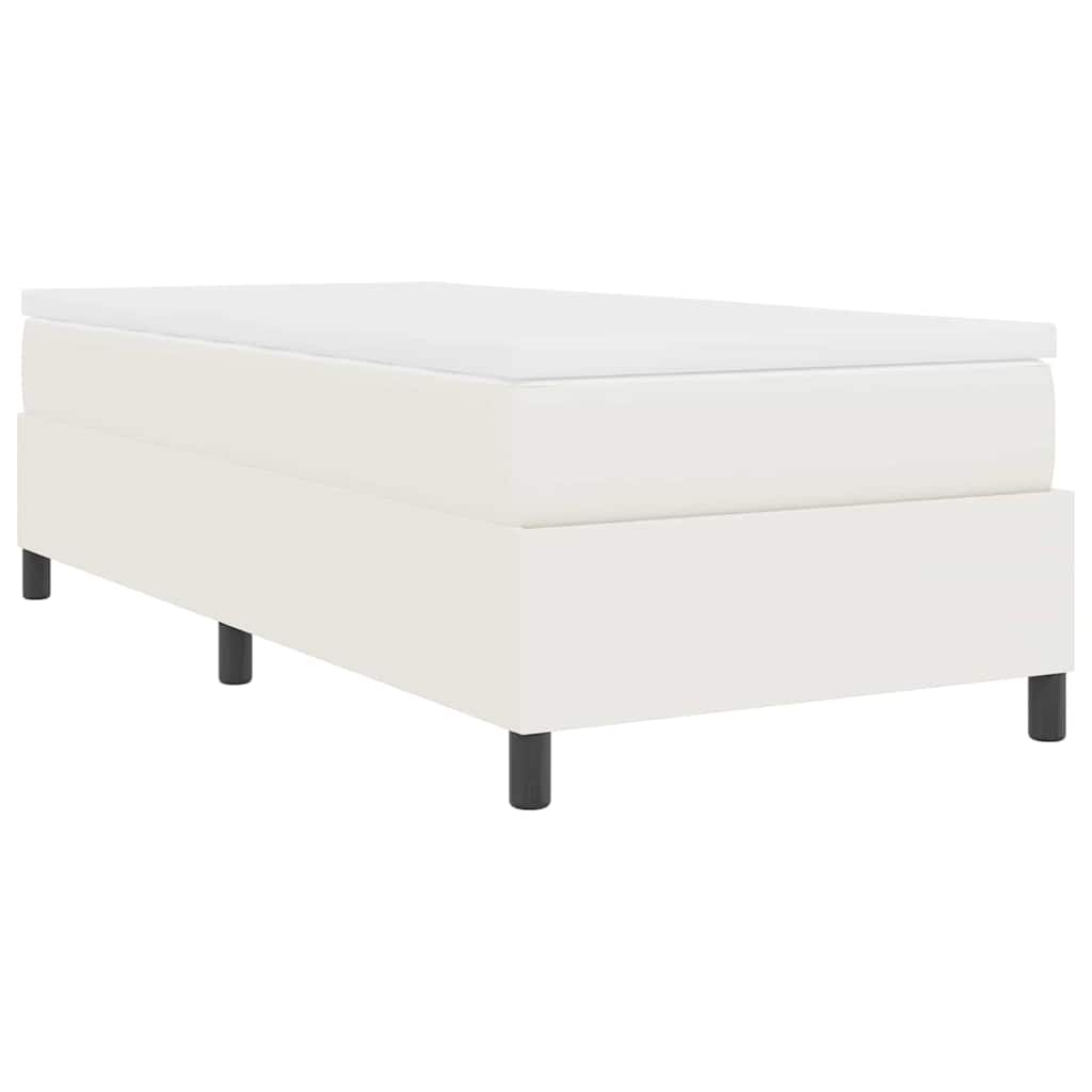Box spring seng Creme og hvid 100 x 200 cm Velourstof