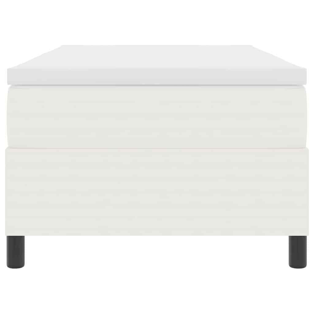 Box spring seng Creme og hvid 100 x 200 cm Velourstof