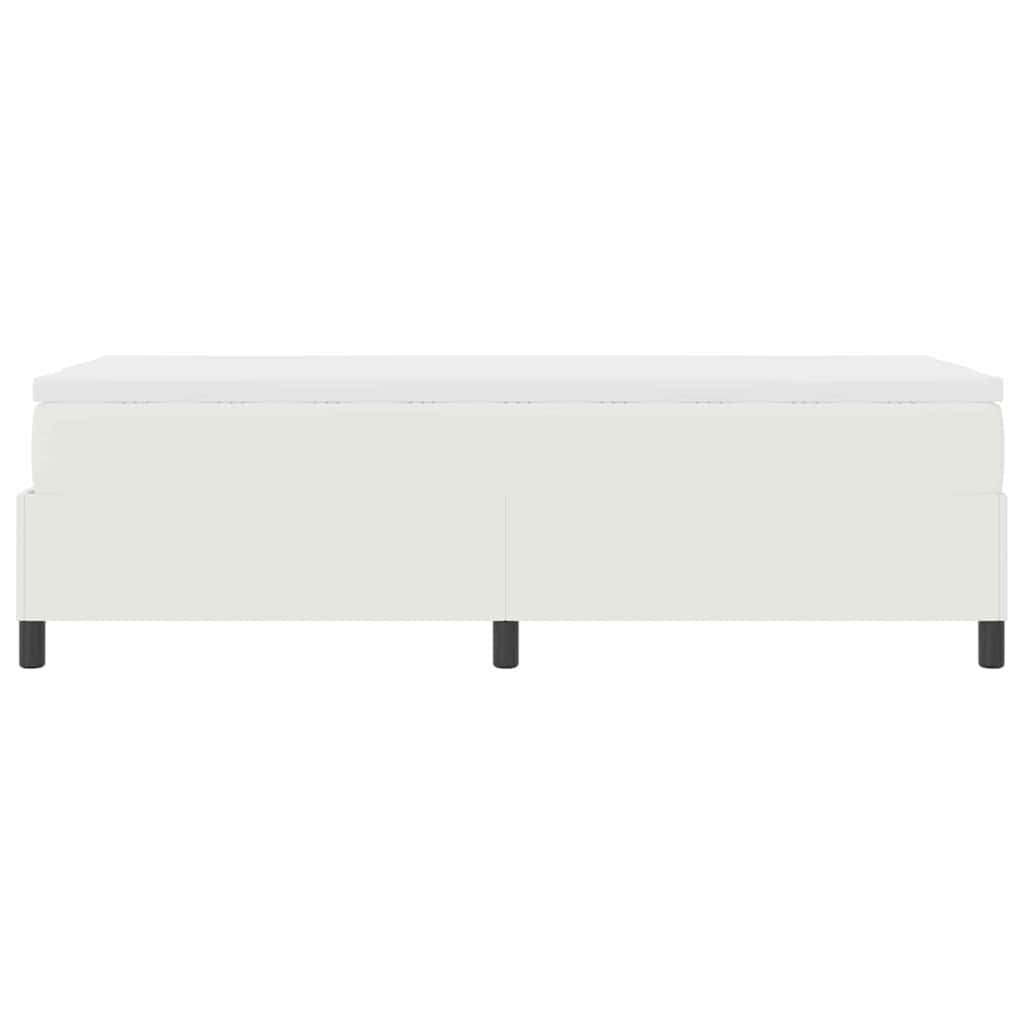 Box spring seng Creme og hvid 100 x 200 cm Velourstof