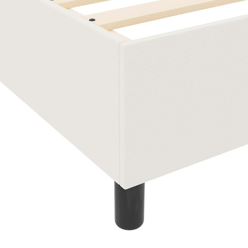 Box spring seng Creme og hvid 140 x 190 cm Velourstof