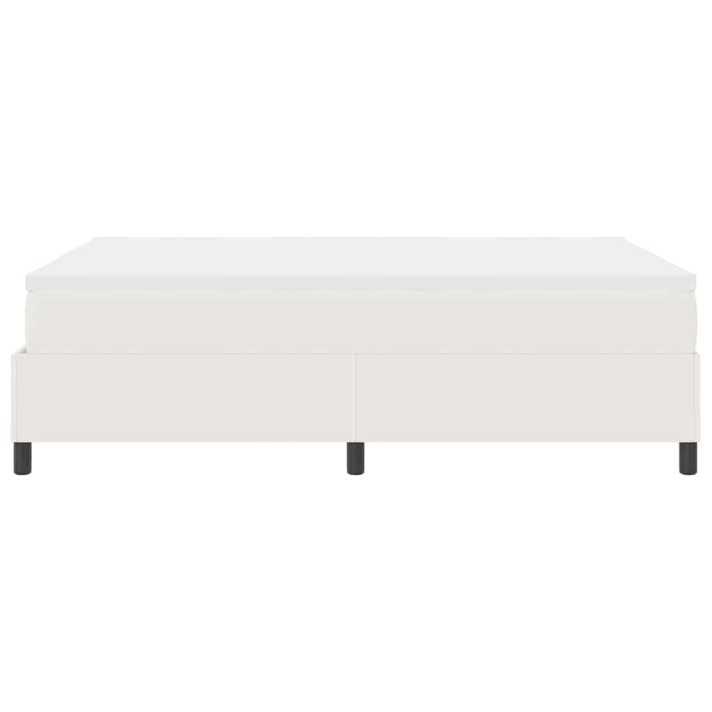 Box spring seng Creme og hvid 140 x 200 cm Velourstof