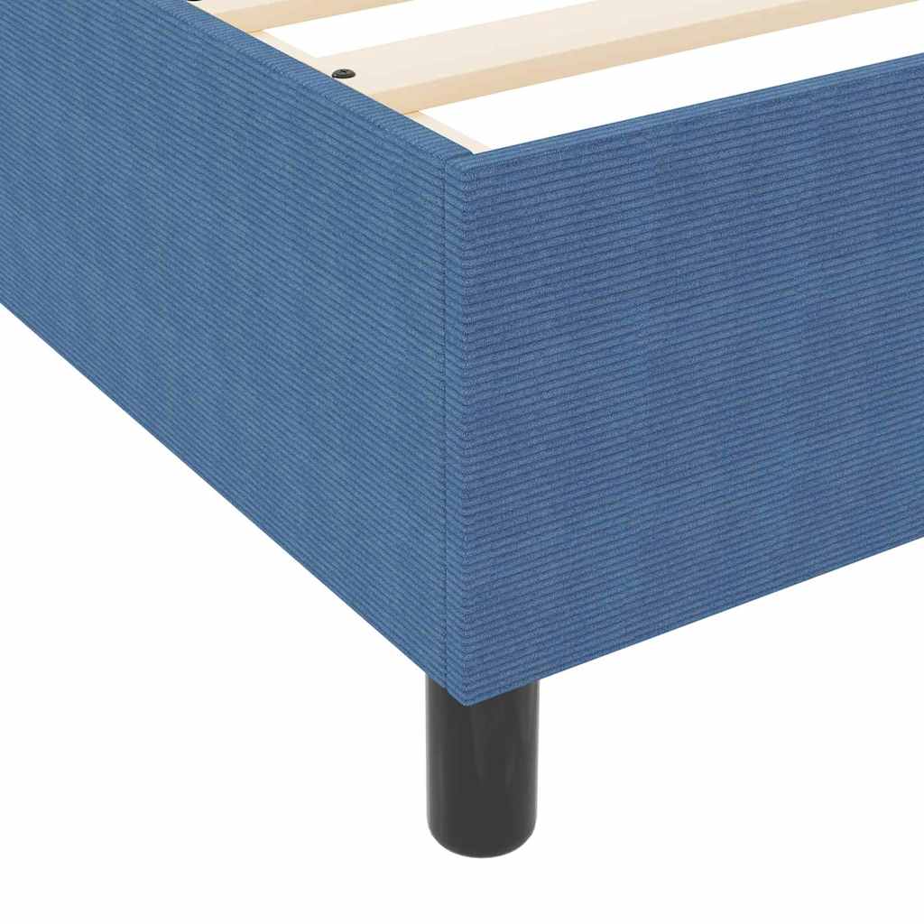 Box spring seng Blå og Hvid 140 x 200 cm Velourstof