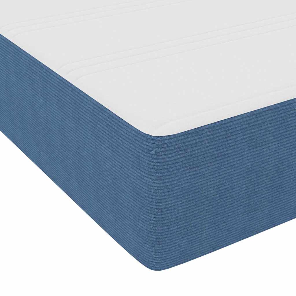 Box spring seng Blå og Hvid 140 x 200 cm Velourstof