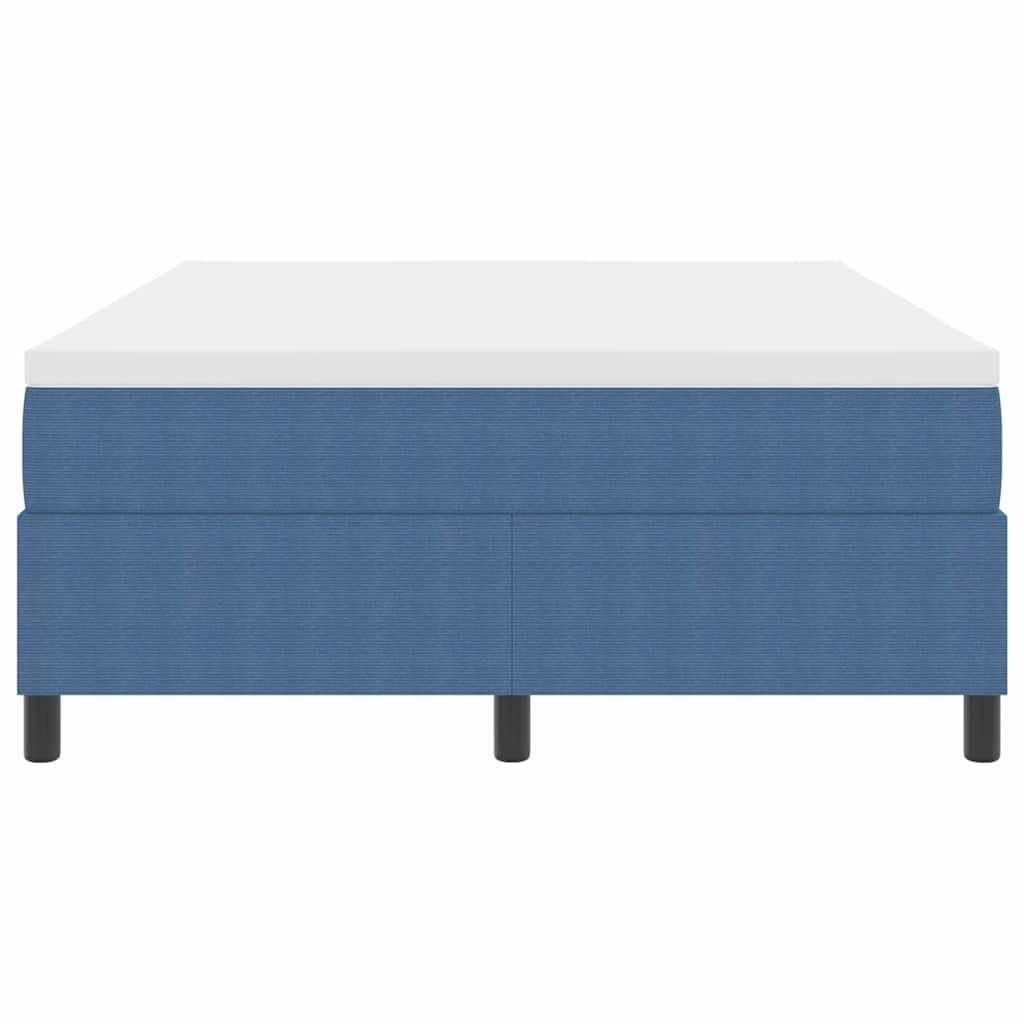 Box spring seng Blå og Hvid 140 x 200 cm Velourstof