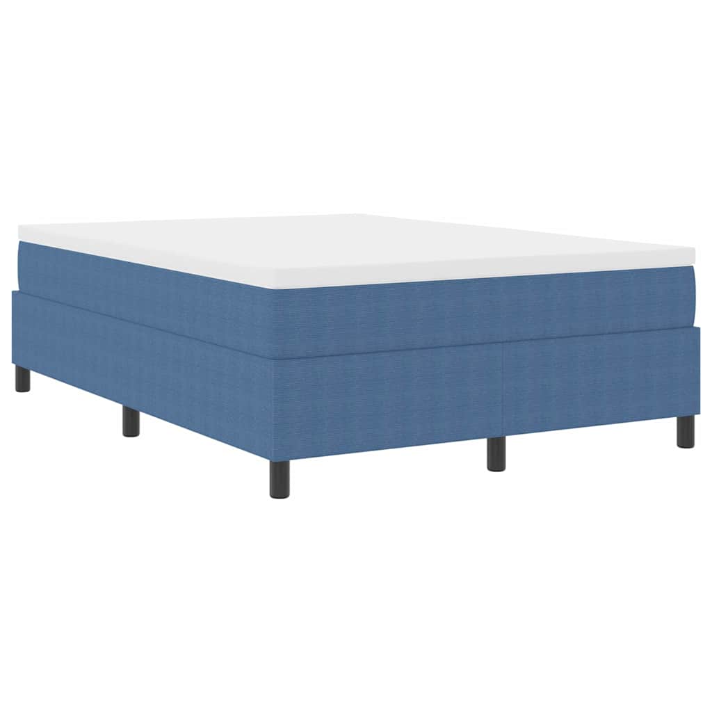 Box spring seng Blå og Hvid 160 x 200 cm Velourstof
