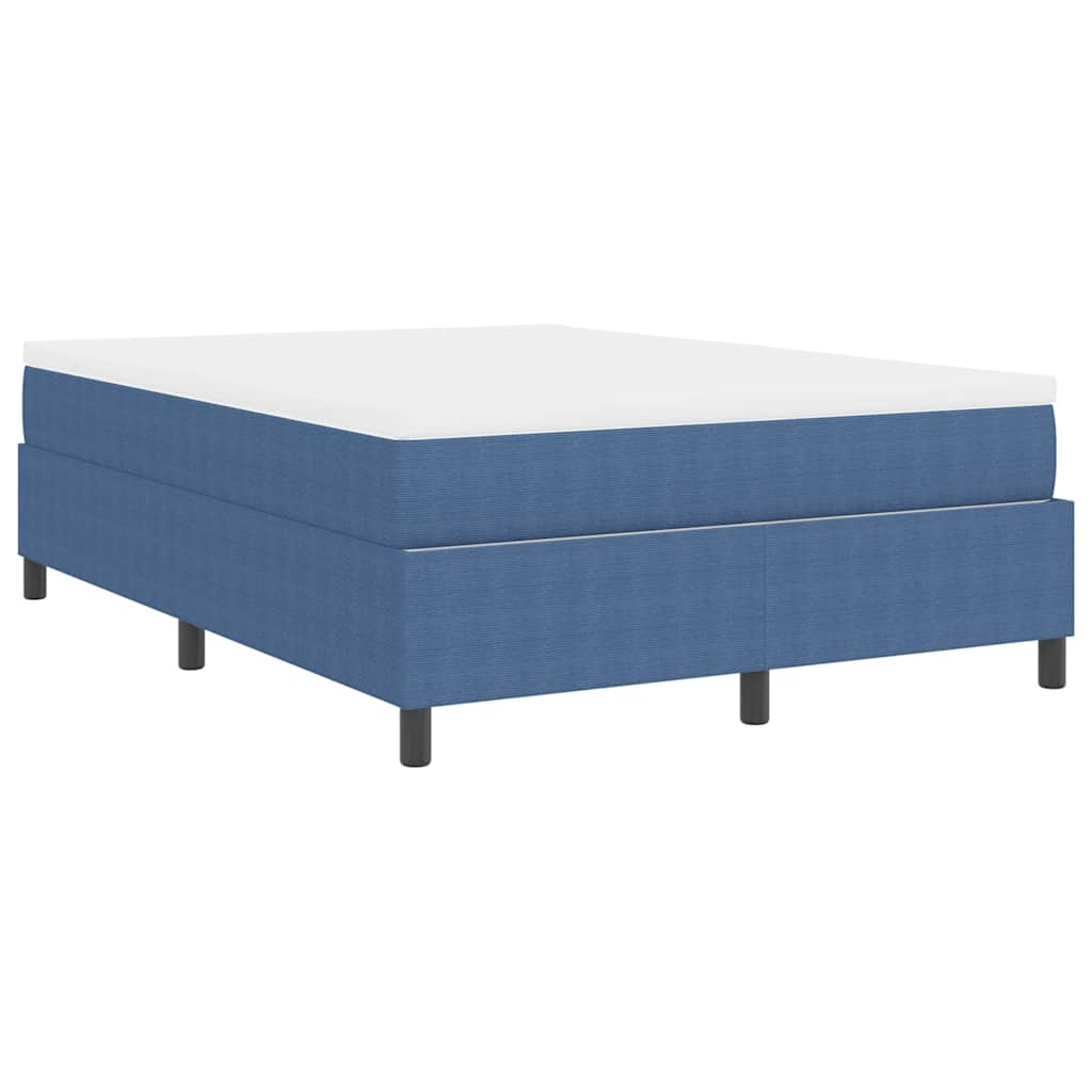 Box spring seng Blå og Hvid 160 x 200 cm Velourstof