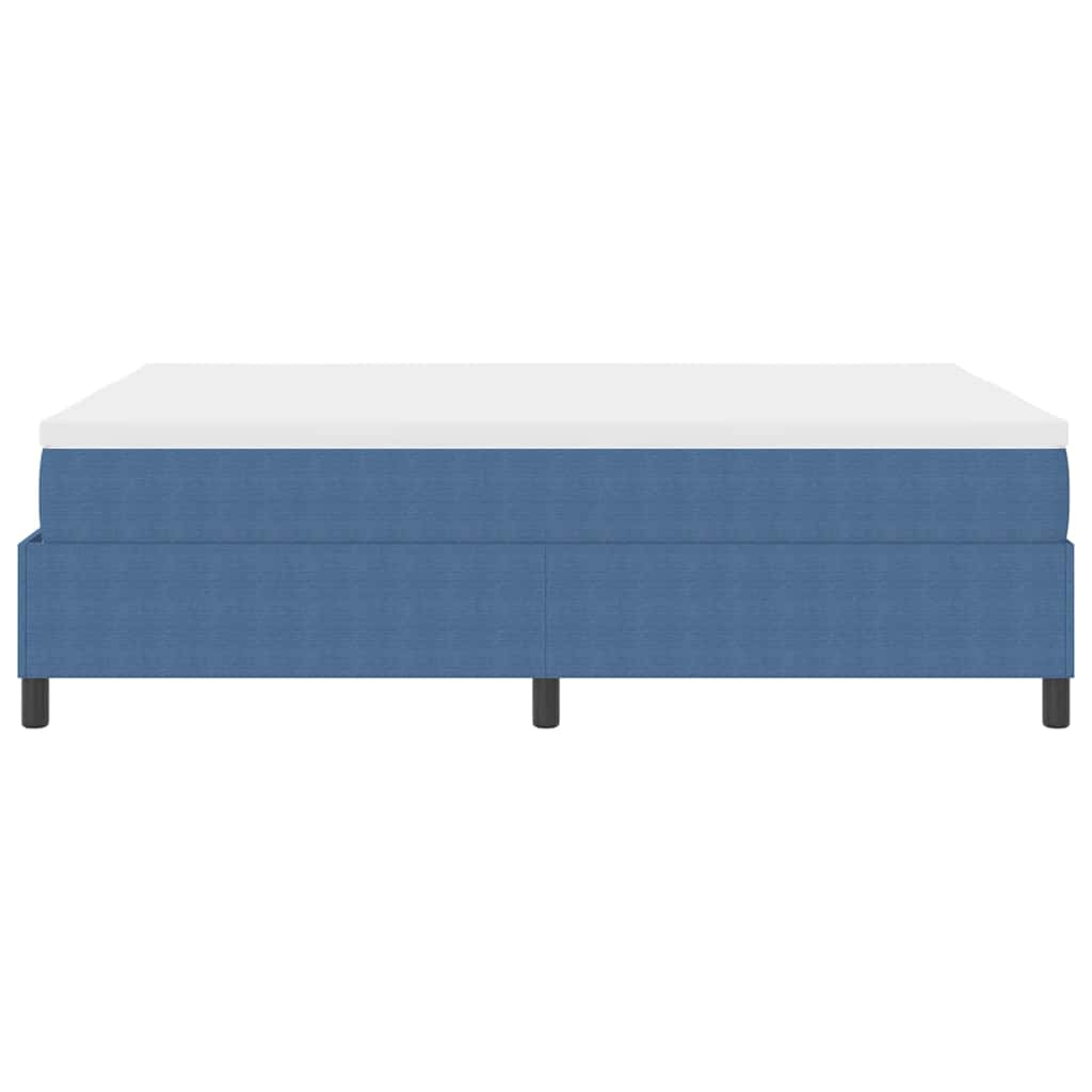 Box spring seng Blå og Hvid 160 x 200 cm Velourstof