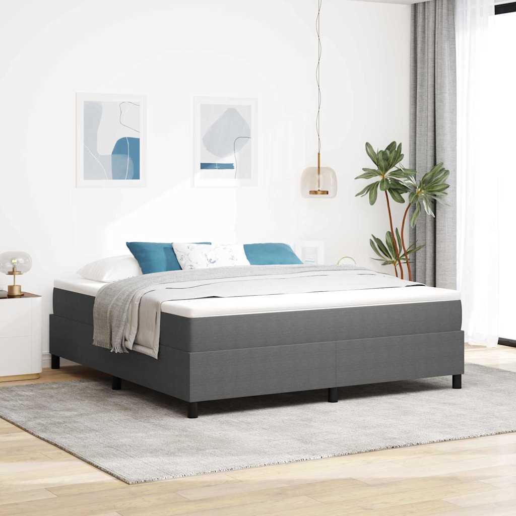 Box spring seng Lys Grå og Hvid 180 x 200 cm Velourstof