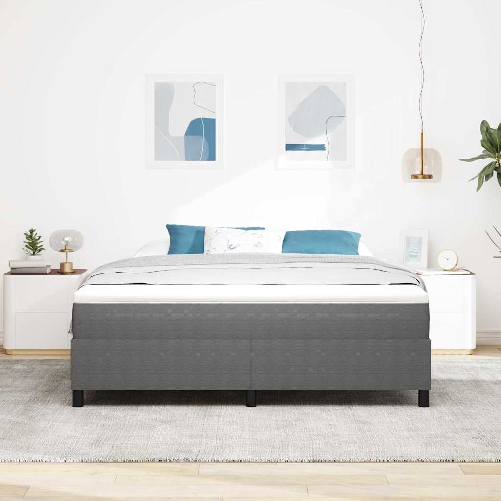 Box spring seng Lys Grå og Hvid 180 x 200 cm Velourstof