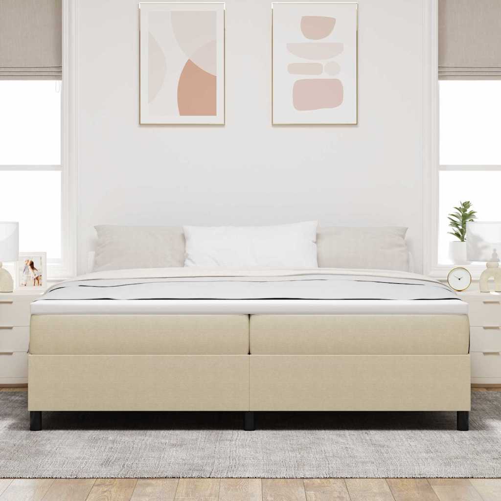 Box spring seng Lys Grå og Hvid 200 x 200 cm Velourstof