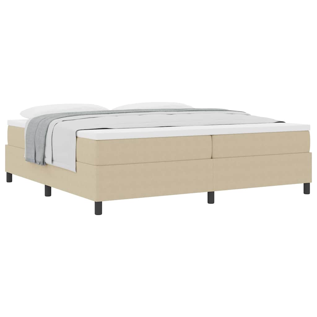 Box spring seng Lys Grå og Hvid 200 x 200 cm Velourstof