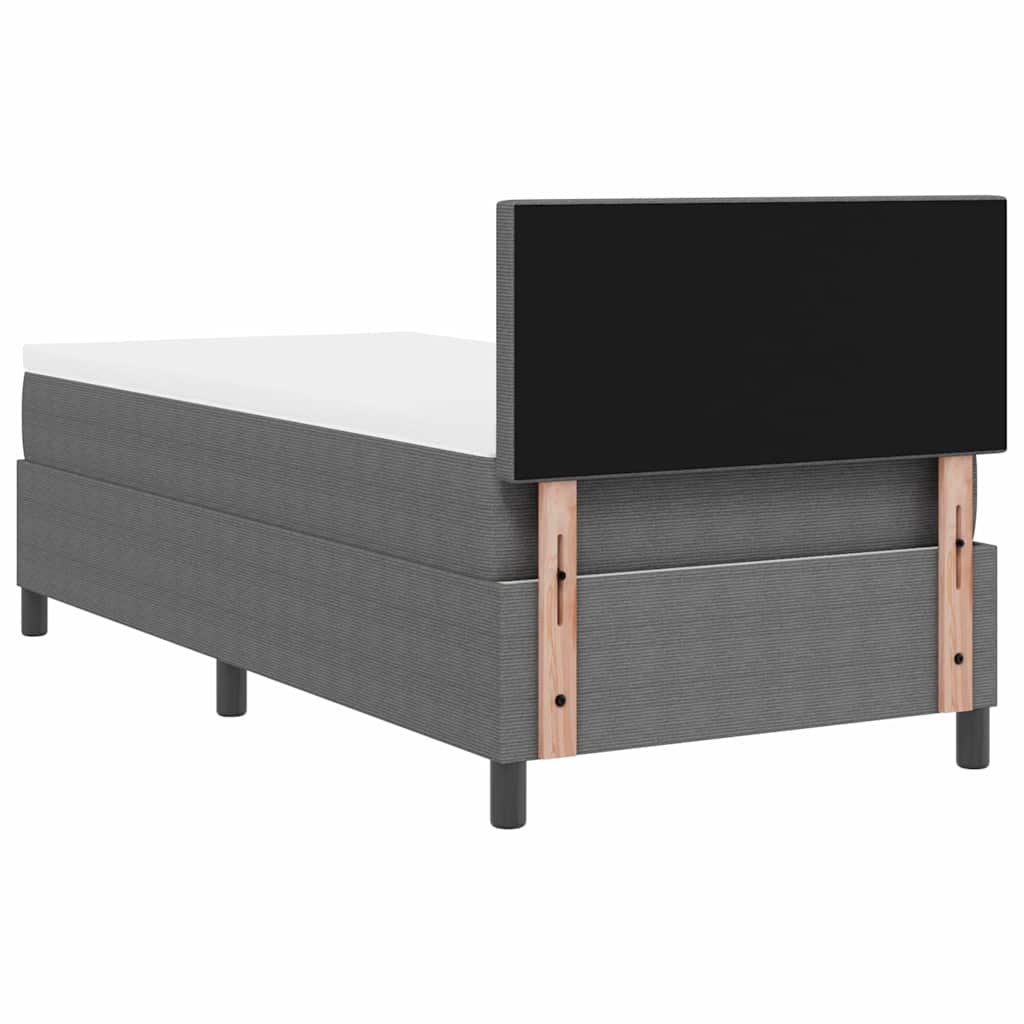 Box spring seng Lys Grå og Hvid 100 x 200 cm Velourstof