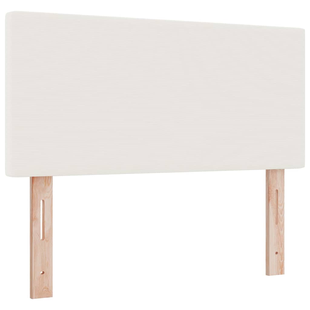 Box spring seng Creme og hvid 100 x 200 cm Velourstof