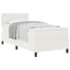 Box spring seng Creme og hvid 100 x 200 cm Velourstof