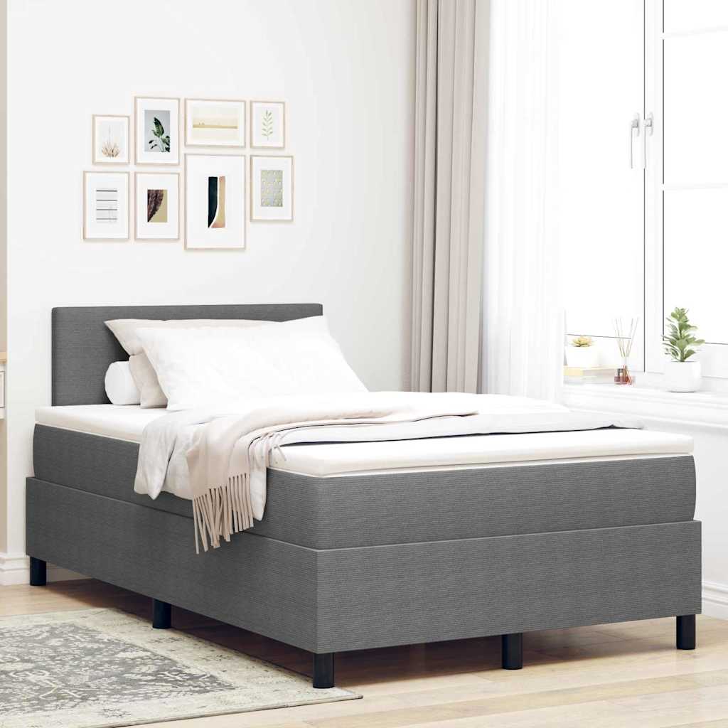 vidaXL Box spring seng Lys Grå og Hvid 120 x 190 cm Velourstof