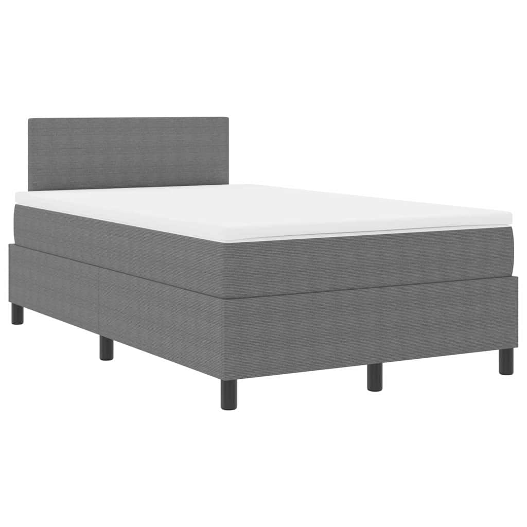 Box spring seng Lys Grå og Hvid 120 x 190 cm Velourstof