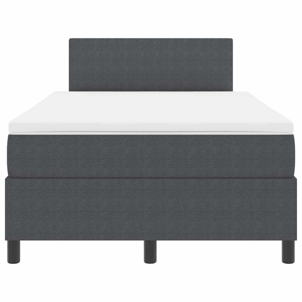 Box spring seng Mørkegrå og Hvid 120 x 190 cm Velourstof