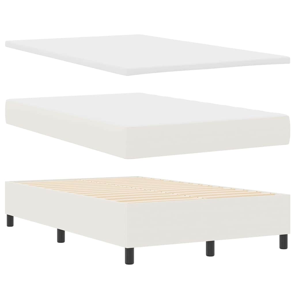 Box spring seng Creme og hvid 120 x 190 cm Velourstof