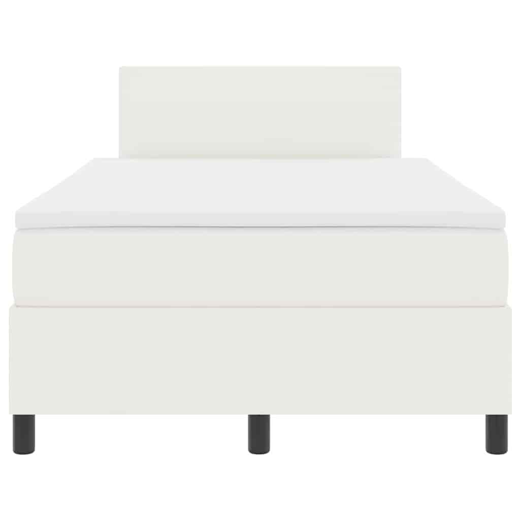 Box spring seng Creme og hvid 120 x 200 cm Velourstof