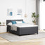 Box spring seng Mørkegrå og Hvid 140 x 190 cm Velourstof