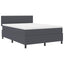 Box spring seng Mørkegrå og Hvid 140 x 190 cm Velourstof