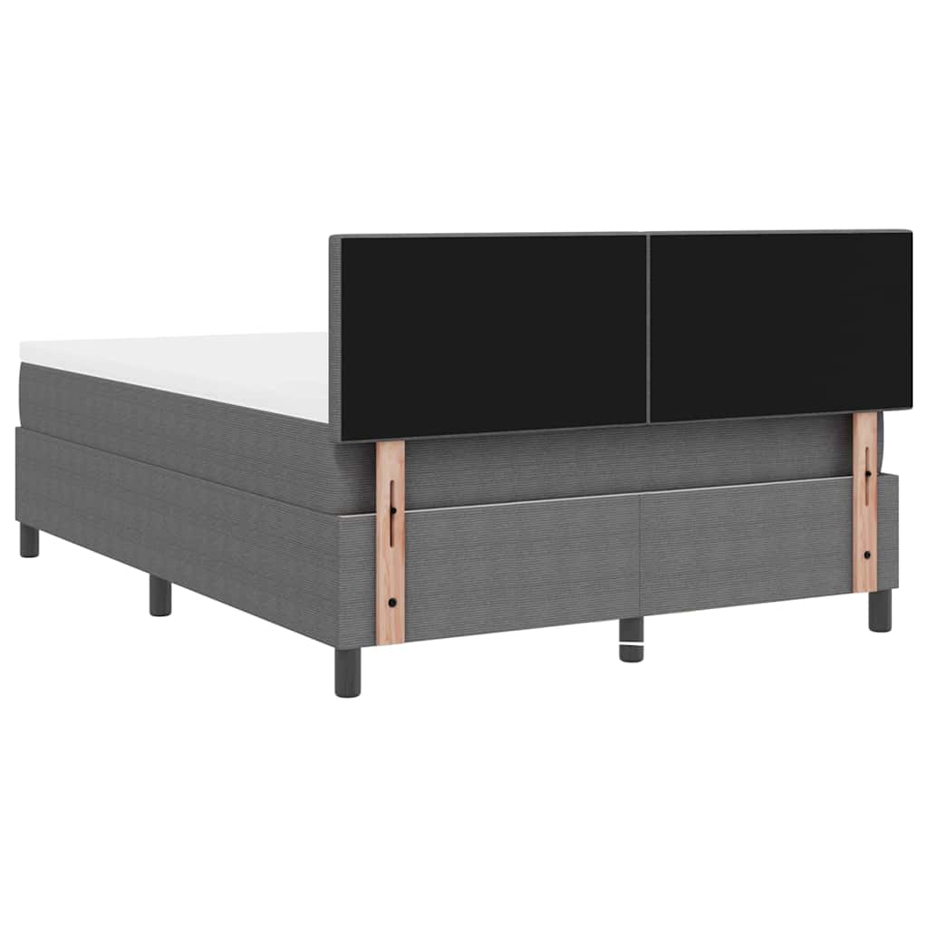 Box spring seng Lys Grå og Hvid 140 x 200 cm Velourstof