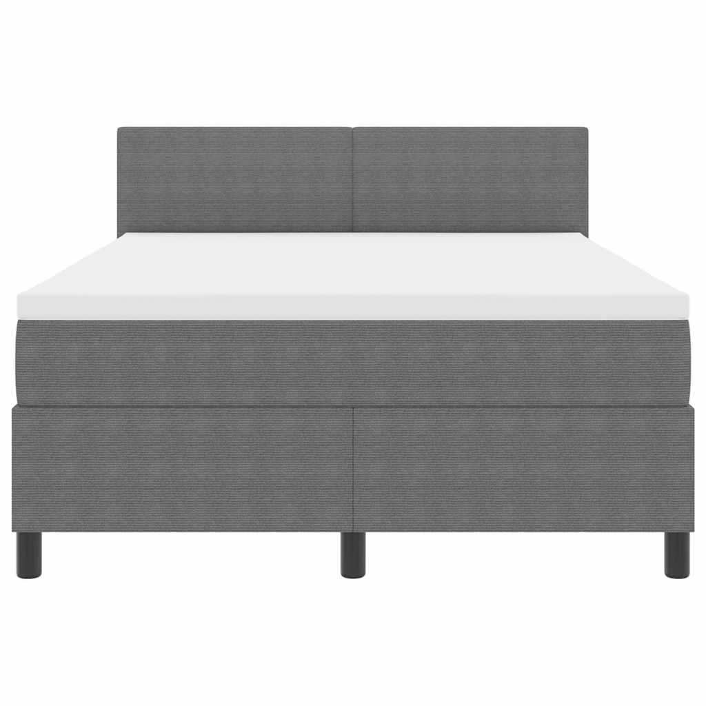 Box spring seng Lys Grå og Hvid 140 x 200 cm Velourstof