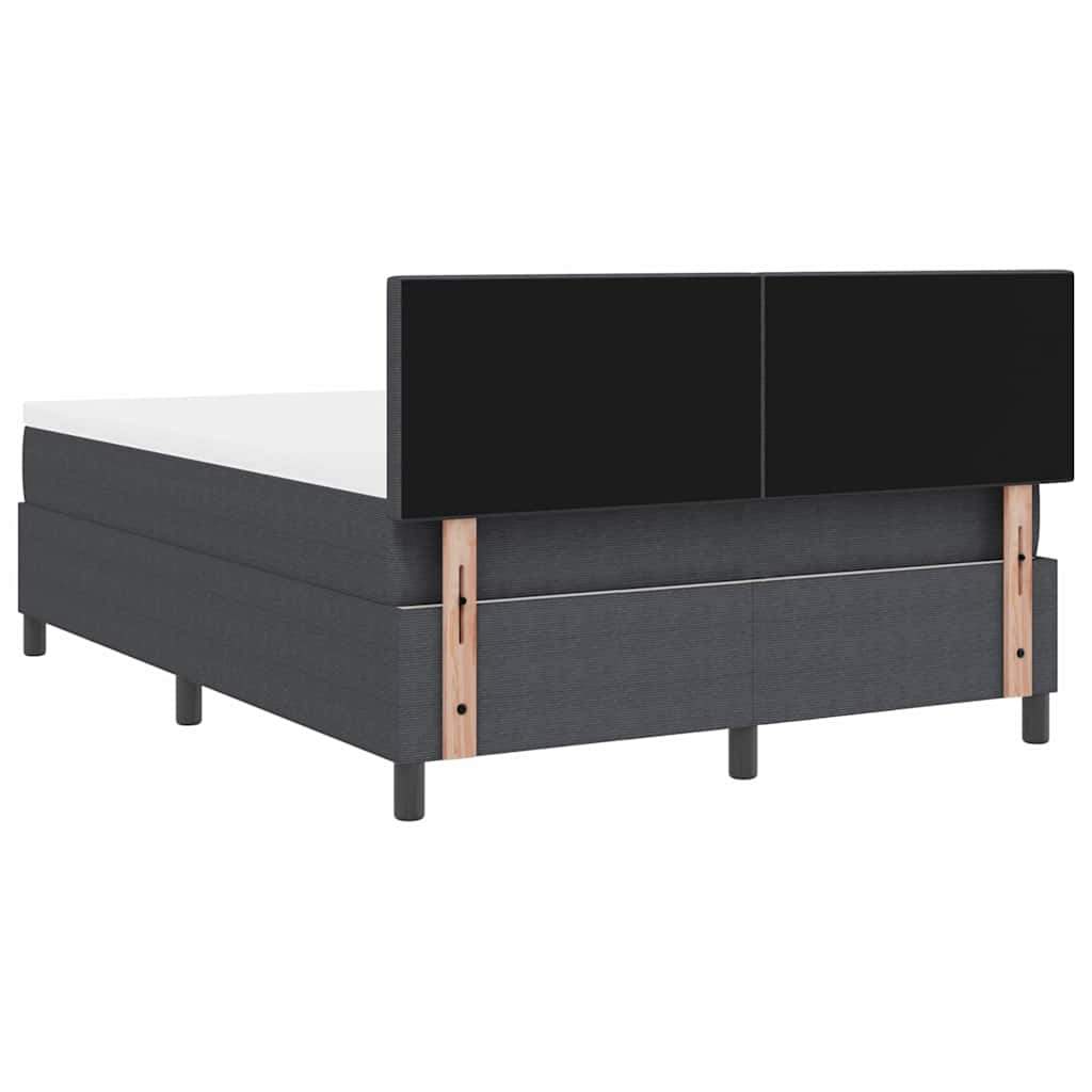 Box spring seng Mørkegrå og Hvid 140 x 200 cm Velourstof