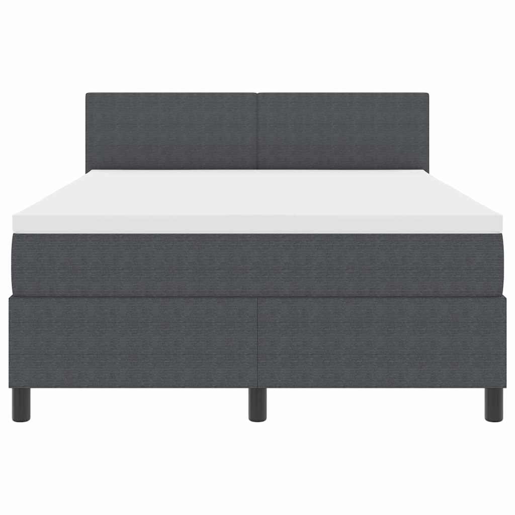 Box spring seng Mørkegrå og Hvid 140 x 200 cm Velourstof