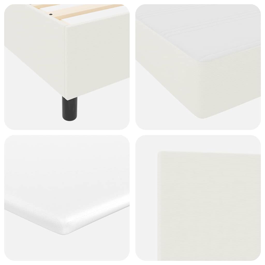 Box spring seng Creme og hvid 160 x 200 cm Velourstof